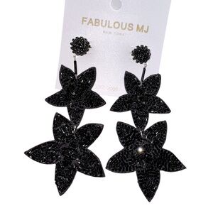 🩷MJ black star earrings